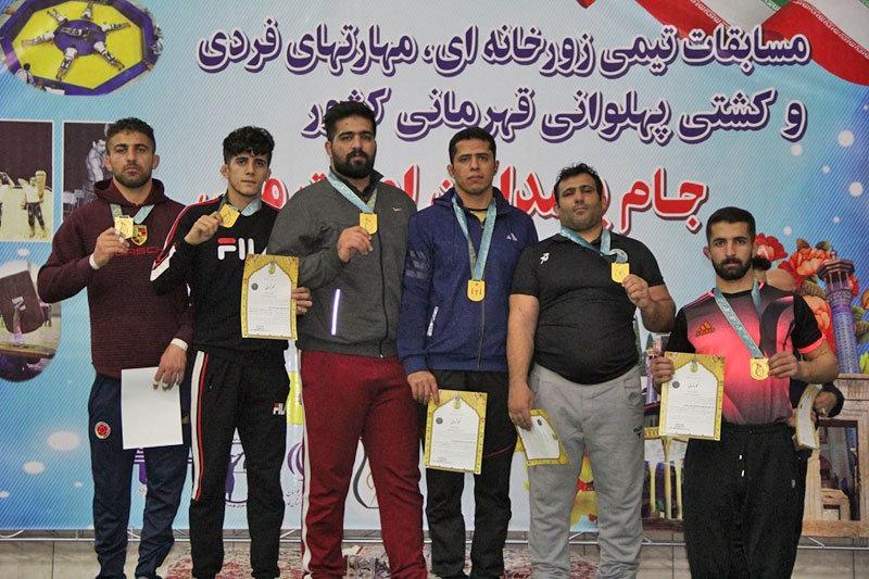 قهرمانان کشتی پهلوانی جام پاسداران شهید امنیت ملی تعیین شدند