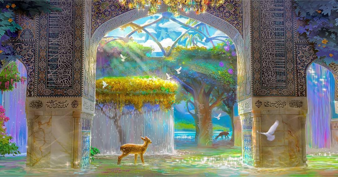 قطعه ای از بهشت؛ دیوارنگاره جدید میدان ولی عصر (عج) قطعه ای از بهشت؛ دیوارنگاره جدید میدان ولی عصر (عج)