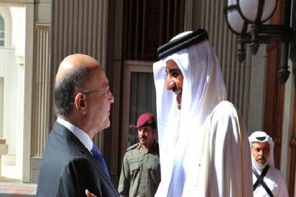 امیر قطر تلفنی با برهم صالح گفتگو کرد