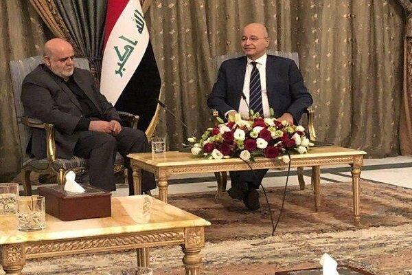 تاکید مسجدی و برهم صالح بر احترام به خواست مردم عراق